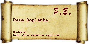Pete Boglárka névjegykártya
